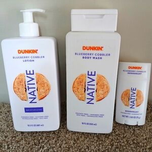 Native Dunkin Blueberry Cobbler Body Wash and Deodorant Set.